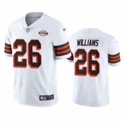 Cleveland Browns 26 Greedy Williams Nike 1946 Collection Alternate Vapor Limited NFL Jersey  White