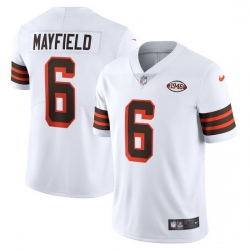 Cleveland Browns 6 Baker Mayfield Nike 1946 Collection Alternate Vapor Limited NFL Jersey  White