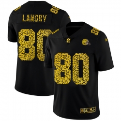 Cleveland Browns 80 Jarvis Landry Men Nike Leopard Print Fashion Vapor Limited NFL Jersey Black