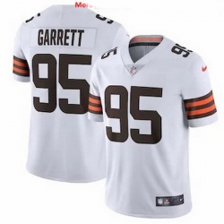 Cleveland Browns 95 Myles Garrett Men Nike White 2020 Vapor Limited Jersey