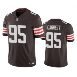 Men Cleveland Browns 95 Myles Garrett Brown 2023 F.U.S.E. Vapor Untouchable Limited Stitched Jersey