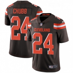 Mens Nike Cleveland Browns 24 Nick Chubb Brown Team Color Vapor Untouchable Limited Player NFL Jersey