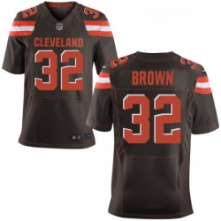 Mens Nike Cleveland Browns 32 Jim Brown Elite Brown Team Color NFL Jersey