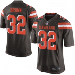 Mens Nike Cleveland Browns 32 Jim Brown Game Brown Team Color NFL Jersey