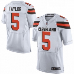 Mens Nike Cleveland Browns 5 Tyrod Taylor Elite White NFL Jersey