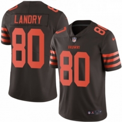 Mens Nike Cleveland Browns 80 Jarvis Landry Elite Brown Rush Vapor Untouchable NFL Jersey