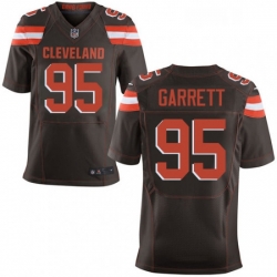 Mens Nike Cleveland Browns 95 Myles Garrett Elite Brown Team Color NFL Jersey