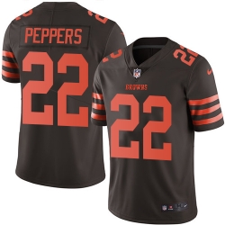 Nike Browns #22 Jabrill Peppers Brown Mens Stitched NFL Limited Rush Jersey