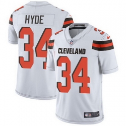 Nike Browns #34 Carlos Hyde White Mens Stitched NFL Vapor Untouchable Limited Jersey