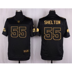 Nike Browns #55 Danny Shelton Black Men Stitched NFL Elite Pro Line Gold Collection Jersey