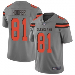 Nike Browns 81 Austin Hooper Gray Men Stitched NFL Limited Inverted Legend Jersey