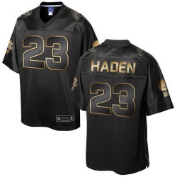 Nike Browns ## Joe Haden Pro Line Black Gold Collection Mens Stitched NFL Game Jersey