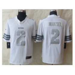 Nike Cleveland Browns 2 Johnny Manziel Platinum White Game NFL Jersey