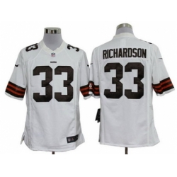 Nike Cleveland Browns 33 Trent Richardson White Game NFL Jersey