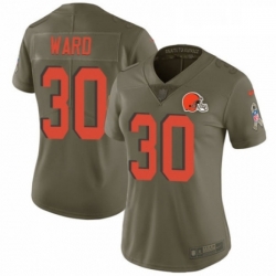 Womens Nike Cleveland Browns 30 Denzel Ward Limited Olive 2017 Salute to Service NFL Jersey