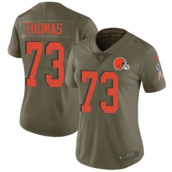 Womens Nike Cleveland Browns 73 Joe Thomas Limited Olive 2017 Salute to Service NFL Jersey