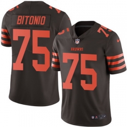 Browns 75 Joel Bitonio Brown Youth Stitched Football Limited Rush Jersey