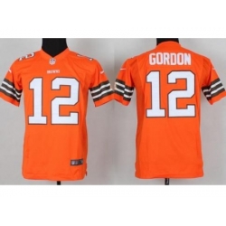 Youth Nike Cleveland Browns 12 Josh Gordon Orange NFL Jerseys