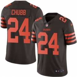 Youth Nike Cleveland Browns 24 Nick Chubb Limited Brown Rush Vapor Untouchable NFL Jersey