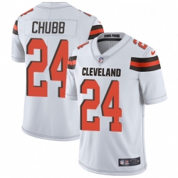 Youth Nike Cleveland Browns 24 Nick Chubb White Vapor Untouchable Limited Player NFL Jersey