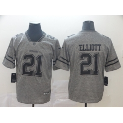 Cowboys 21 Ezekiel Elliott Gray Gridiron Gray Vapor Untouchable Limited Jersey