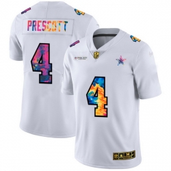 Dallas Cowboys 4 Dak Prescott Men White Nike Multi Color 2020 NFL Crucial Catch Limited NFL Jersey