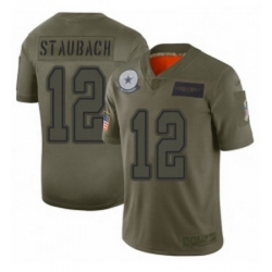 Men Dallas Cowboys 12 Roger Staubach Limited Camo 2019 Salute to Service Football Jersey