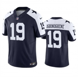 Men Dallas Cowboys 19 Noah Igbinoghene Navy White 2023 F U S E  Vapor Limited Stitched Football Jersey