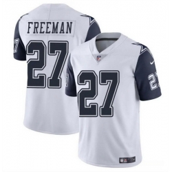 Men Dallas Cowboys 27 Royce Freeman White Color Rush Limited Stitched Football Jersey