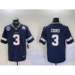 Men Dallas Cowboys 3 Brandin Cooks Navy Vapor Untouchable Limited Stitched Football Jersey 5