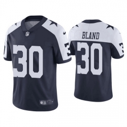 Men Dallas Cowboys 30 DaRon Bland White Navy Vapor Limited Stitched Jersey