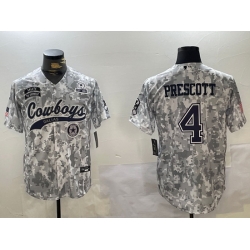 Men Dallas Cowboys 4 Dak Prescott 2024 Arctic Camo Salute To Service Stitched Baseball Jersey 7