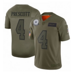 Men Dallas Cowboys 4 Dak Prescott Limited Camo 2019 Salute to Service Football Jersey