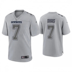 Men Dallas Cowboys 7 Trevon Diggs Grey Atmosphere Fashion Stitched Game Jersey