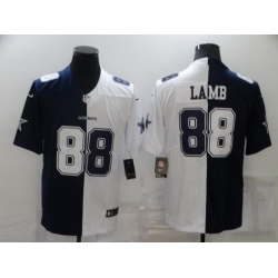 Men Dallas Cowboys 88 CeeDee Lamb Navy White Split Vapor Untouchable Limited Stitched Jersey