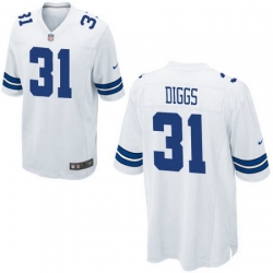 Men Nike Cowboys 31 Treyvon Diggs White Game Stitched NFL Jersey