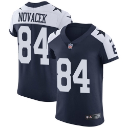 Men Nike Cowboys #84 Jay Novacek Navy Blue Thanksgiving Stitched NFL Vapor Untouchable Throwback Elite Jersey