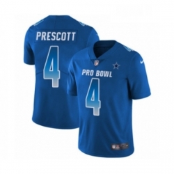 Mens Dallas Cowboys 4 Dak Prescott Limited Royal Blue NFC 2019 Pro Bowl Football Jersey