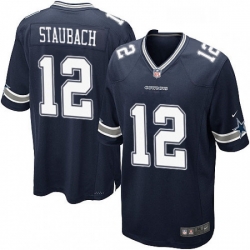 Mens Nike Dallas Cowboys 12 Roger Staubach Game Navy Blue Team Color NFL Jersey