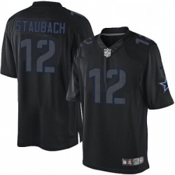 Mens Nike Dallas Cowboys 12 Roger Staubach Limited Black Impact NFL Jersey