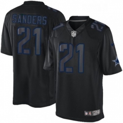 Mens Nike Dallas Cowboys 21 Deion Sanders Limited Black Impact NFL Jersey