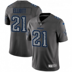 Mens Nike Dallas Cowboys 21 Ezekiel Elliott Gray Static Vapor Untouchable Limited NFL Jersey