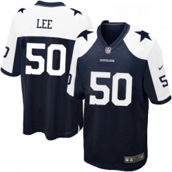 Mens Nike Dallas Cowboys 50 Sean Lee Game Navy Blue Throwback Alternate NFL Jersey