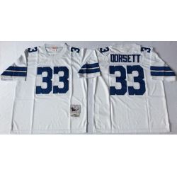 Mitchell Ness cowboys #33 Tony Dorsett white Throwback Stitched NFL Jersey