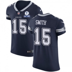 Nike Cowboys 15 Devin Smith Navy Blue Team Color Men Stitched With Established In 1960 Patch NFL Vapor Untouchable Elite Jersey