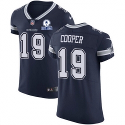 Nike Cowboys 19 Amari Cooper Navy Blue Team Color Men Stitched With Established In 1960 Patch NFL Vapor Untouchable Elite Jersey