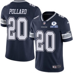 Nike Cowboys 20 Tony Pollard Navy Blue Team Color Men Stitched With Established In 1960 Patch NFL Vapor Untouchable Limited Jersey