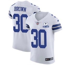 Nike Cowboys 30 Anthony Brown White Men Stitched With Established In 1960 Patch NFL New Elite Jersey