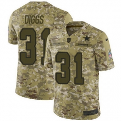 Nike Cowboys 31 Trevon Diggs Camo Men Stitched NFL Limited 2018 Salute To Service Jersey