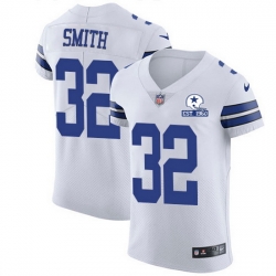 Nike Cowboys 32 Saivion Smith White Men Stitched With Established In 1960 Patch NFL New Elite Jersey